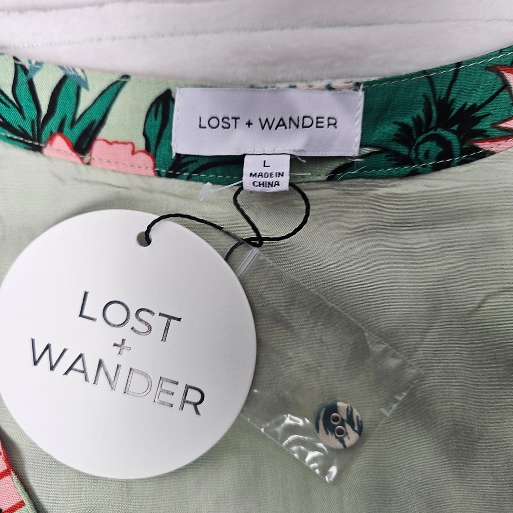 Lost + Wander Island Hopper Dress Women L Mint Floral Cutout Tiered Maxi NWT - Picture 7 of 10